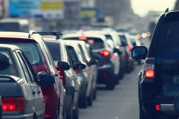 traffic jams in the city, road, rush hour